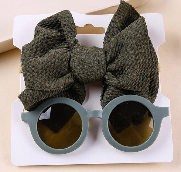 Girls Bow and Sunglass Set