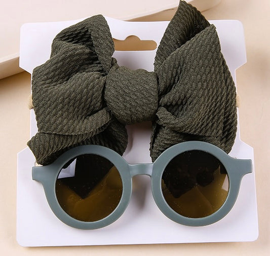 Girls Bow and Sunglass Set