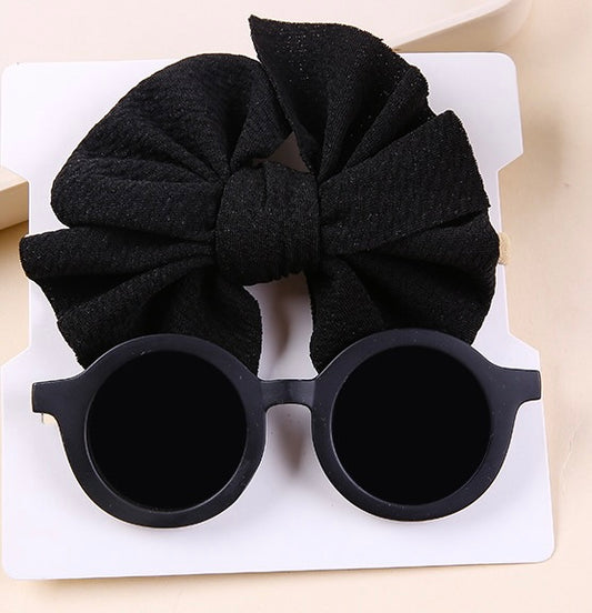 Girls Bow and Sunglass Set