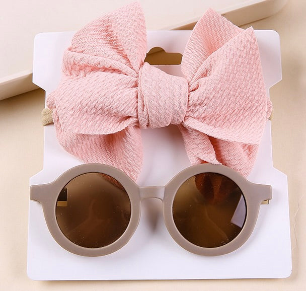 Girls Bow and Sunglass Set