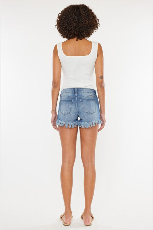 Kancan MID RISE FRAY HEM SHORTS