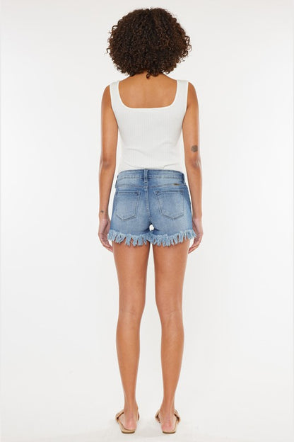 Kancan MID RISE FRAY HEM SHORTS