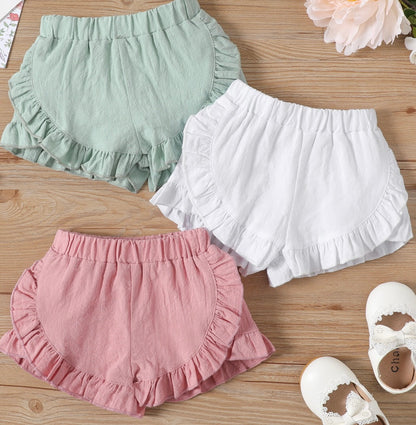 Ruffle Shorts White