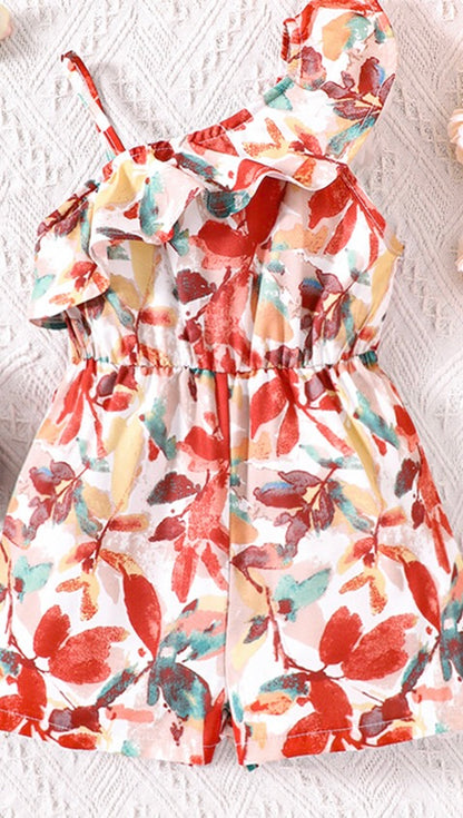 Ruffle One shoulder Romper