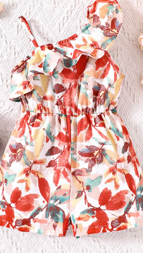 Ruffle One shoulder Romper