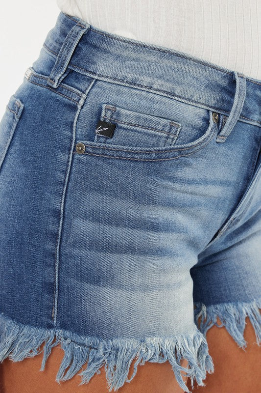 Kancan MID RISE FRAY HEM SHORTS