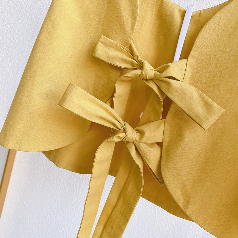 Yellow Polka Dot Tie Back 3 pc Set