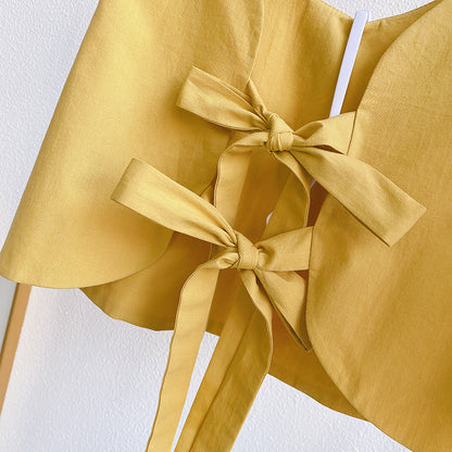 Yellow Polka Dot Tie Back 3 pc Set