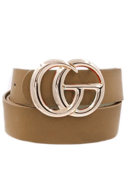 Double metal ring faux leather buckle belt (5 colors available)