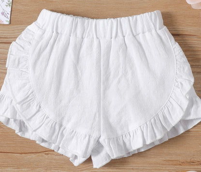 Ruffle Shorts White