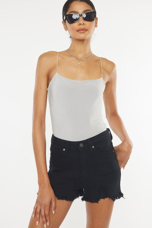 Kancan HAZEL HIGH RISE BLACK DENIM SHORTS