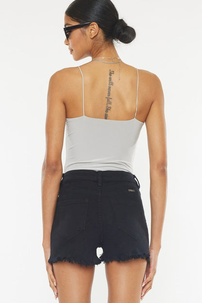 Kancan HAZEL HIGH RISE BLACK DENIM SHORTS