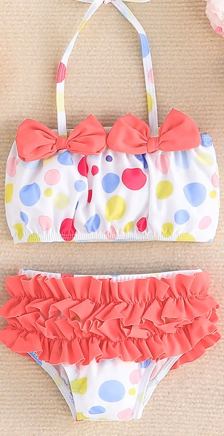 Girls Polka Dot 2 piece Swimsuit