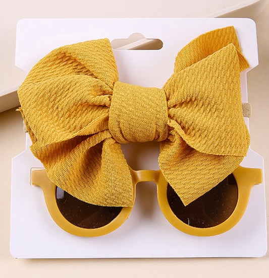 Girls Bow and Sunglass Set