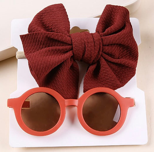 Girls Bow and Sunglass Set
