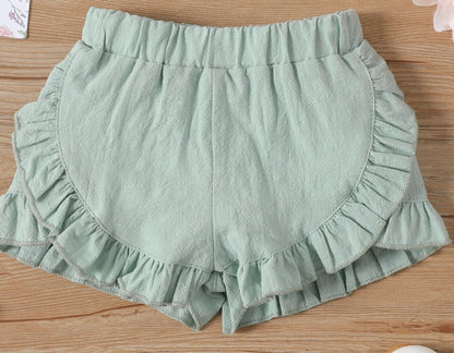 Ruffle Shorts Sage Green