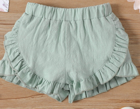 Ruffle Shorts Sage Green