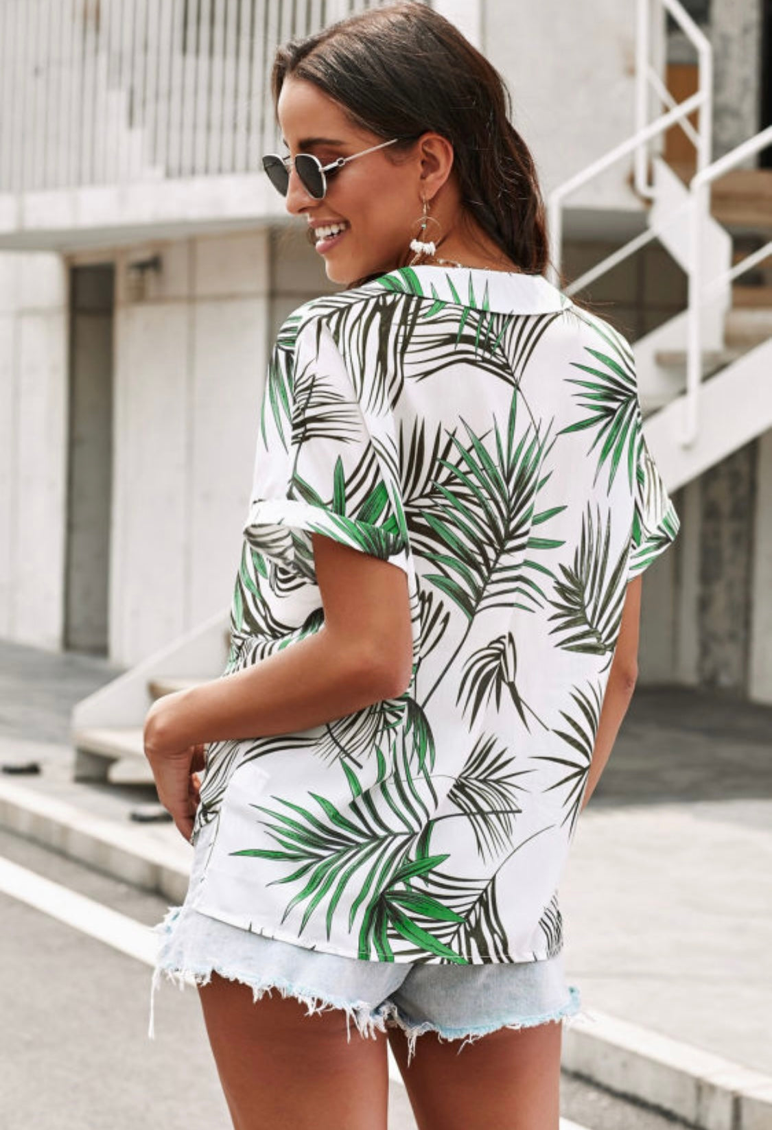 Green Printed Top