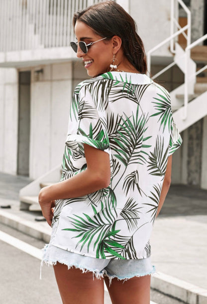 Green Printed Top