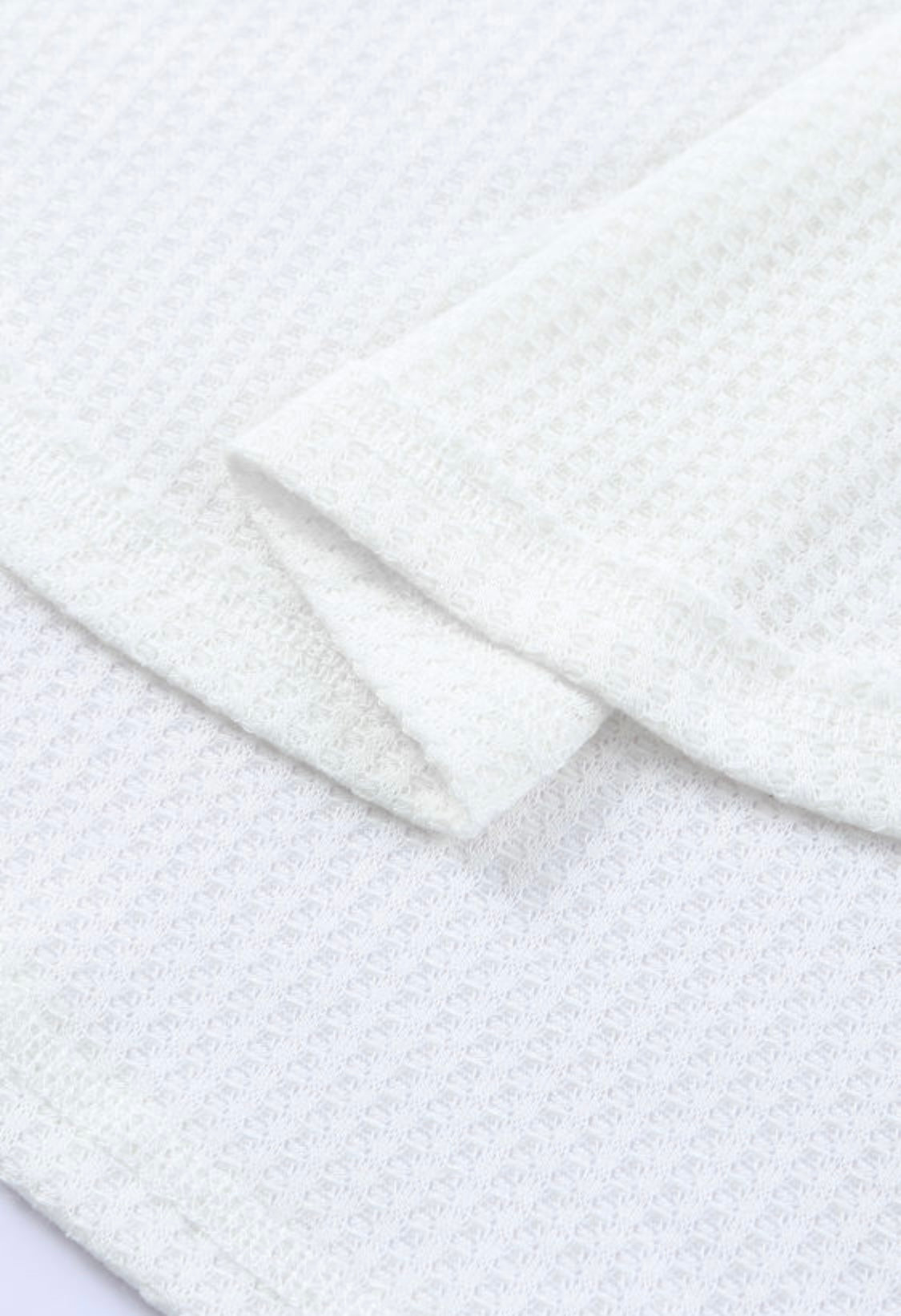 White Waffle Shoulder Shirt