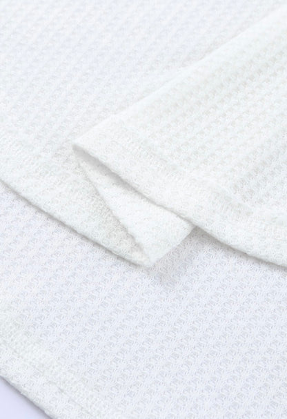 White Waffle Shoulder Shirt